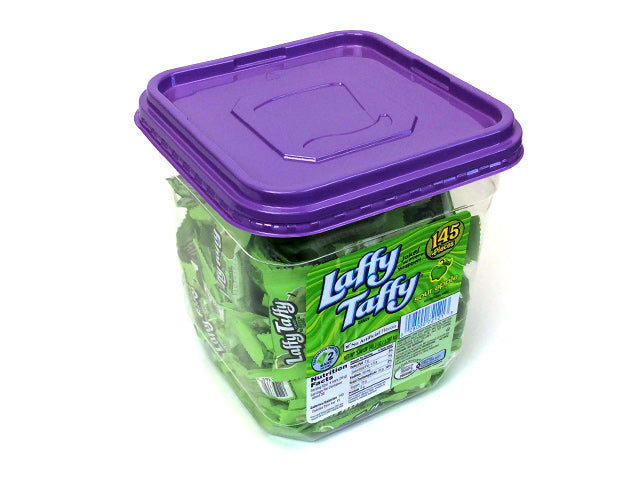 Laffy Taffy - bite-size sour apple - plastic tub of 145