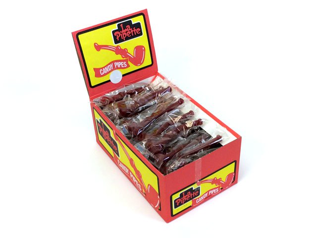 Licorice Pipes - red - box of 60 - open