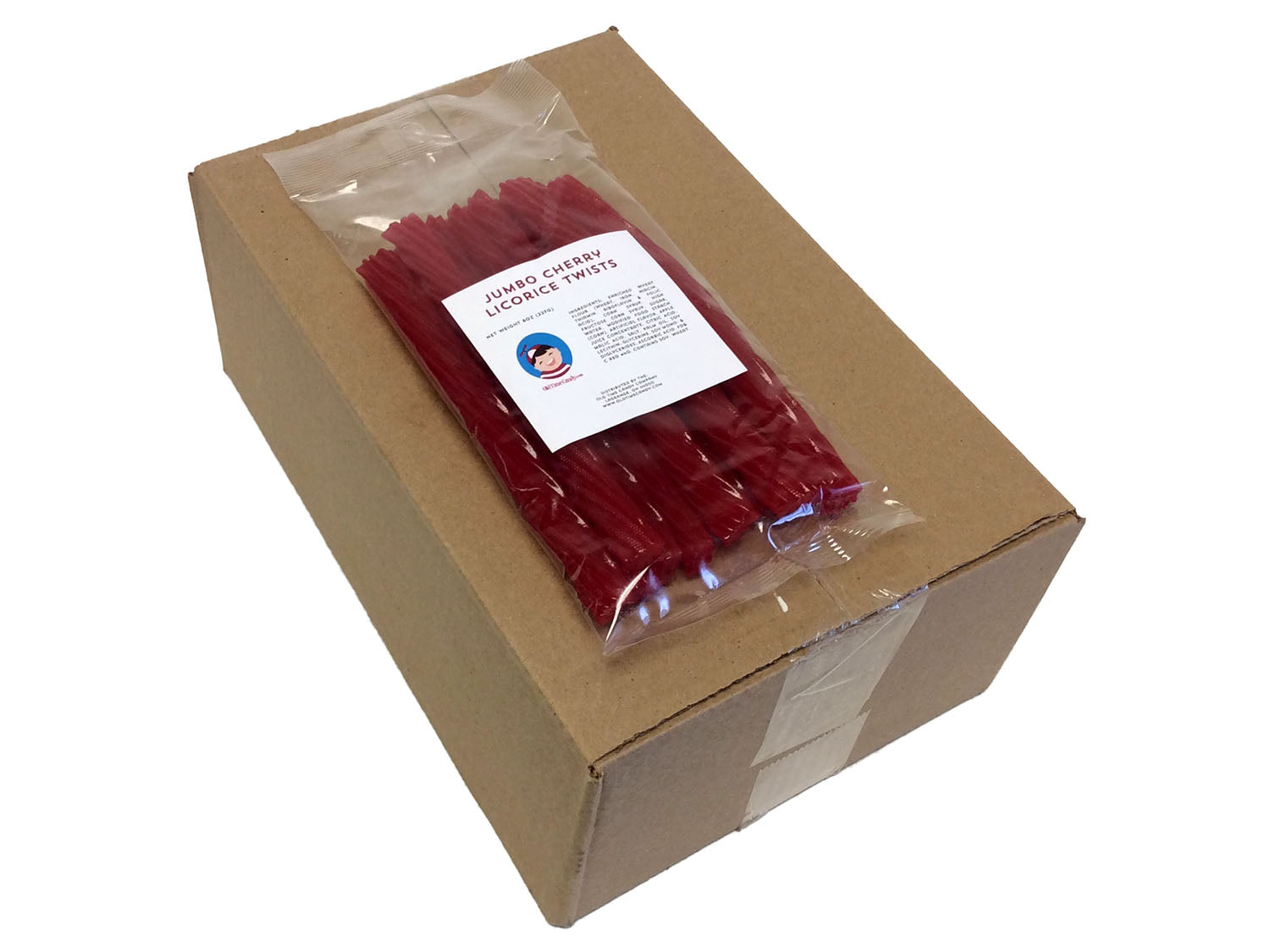 Jumbo Licorice Twists - cherry - 8 oz bag - box of 12