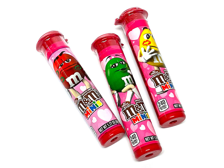 VTG M&M's Minis Valentines Day Mega Friendship Tubes w Candy - 6  Tubes NEW