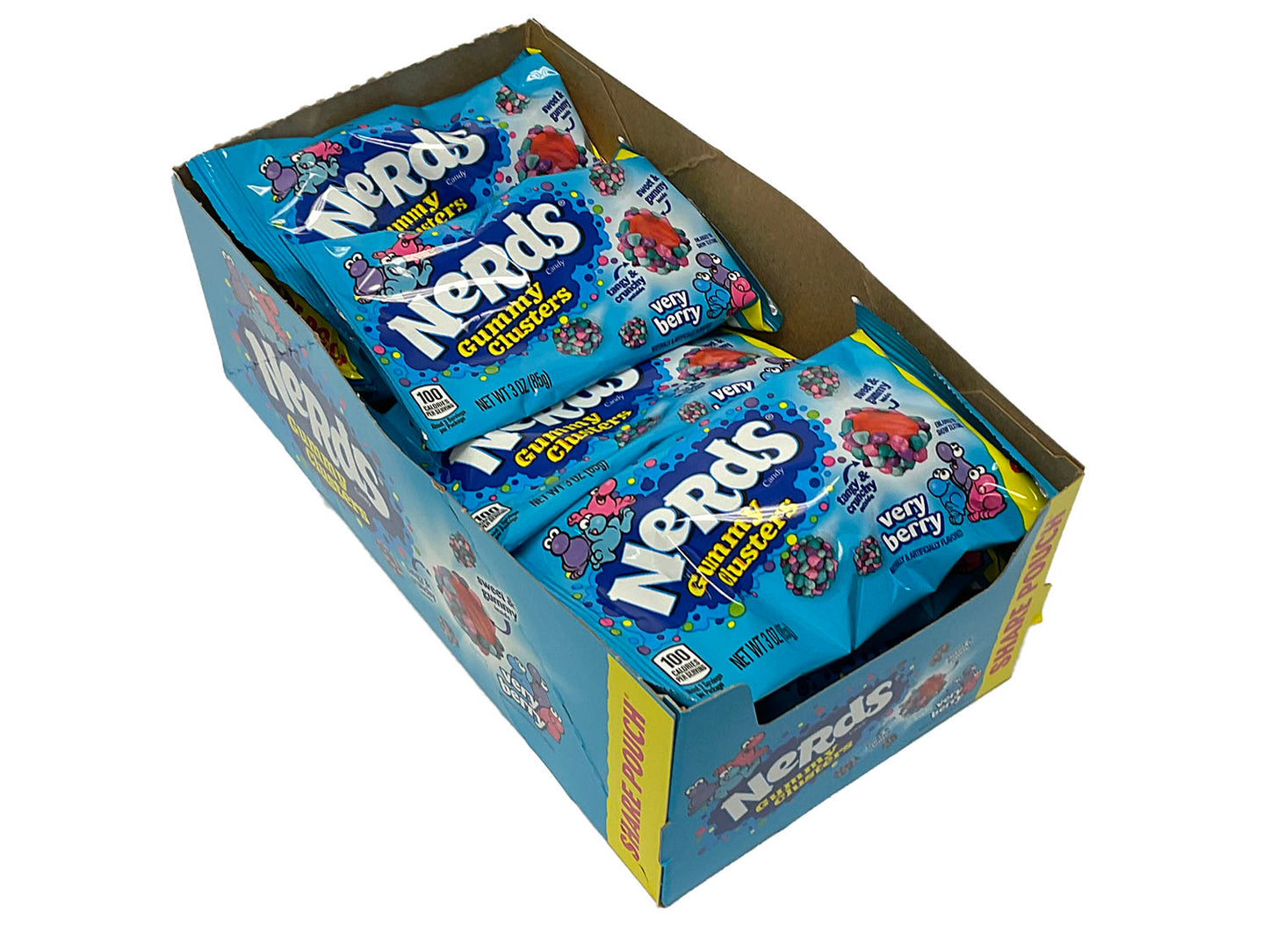 Nerds Gummy Clusters - Very Berry - 3 oz pack - box of 12 open