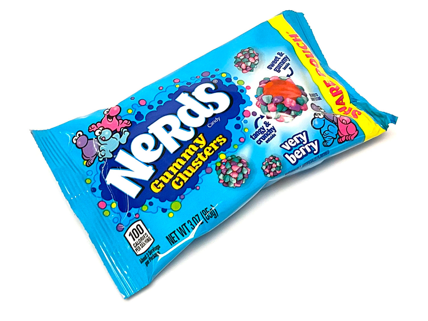 Nerds Candy Gummy Clusters, Very Berry, Share Pouch, 3 oz, 12-Count