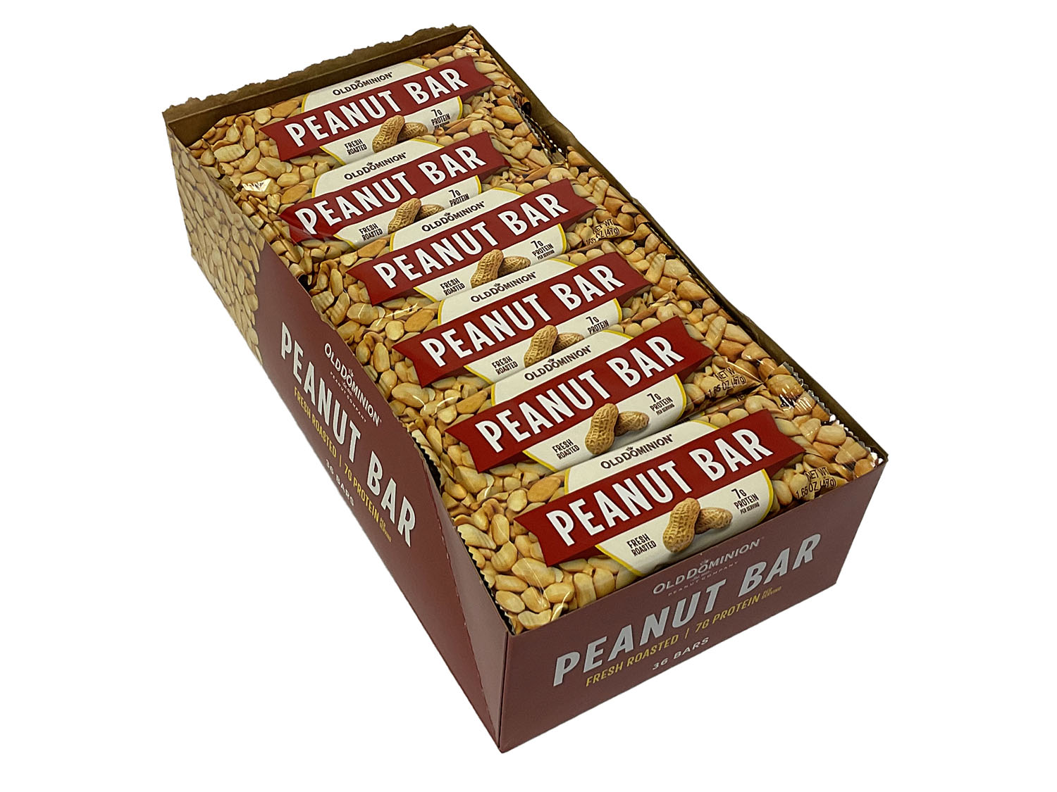 Peanut Bars by Old Dominion - 1.65 oz bar - box of 36 open