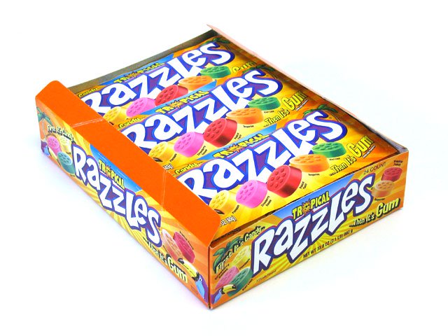 Razzles Tropical - 1.4 oz pkg - box of 24