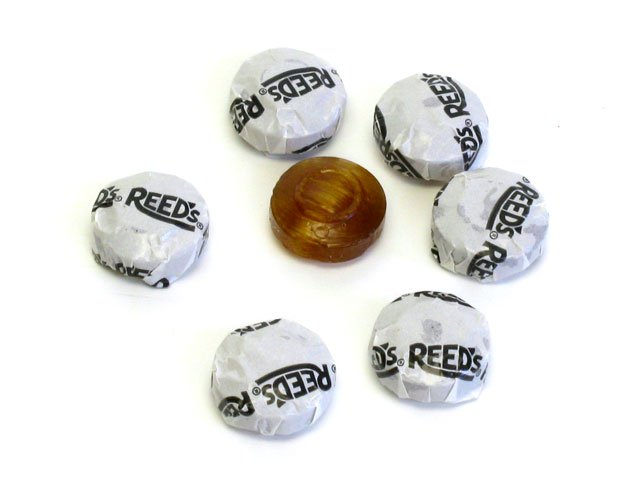 Root Beer Reed's Candy Rolls open