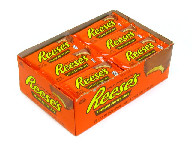 Reese's Peanut Butter Cups - 1.5 oz pkg - box of 36 open