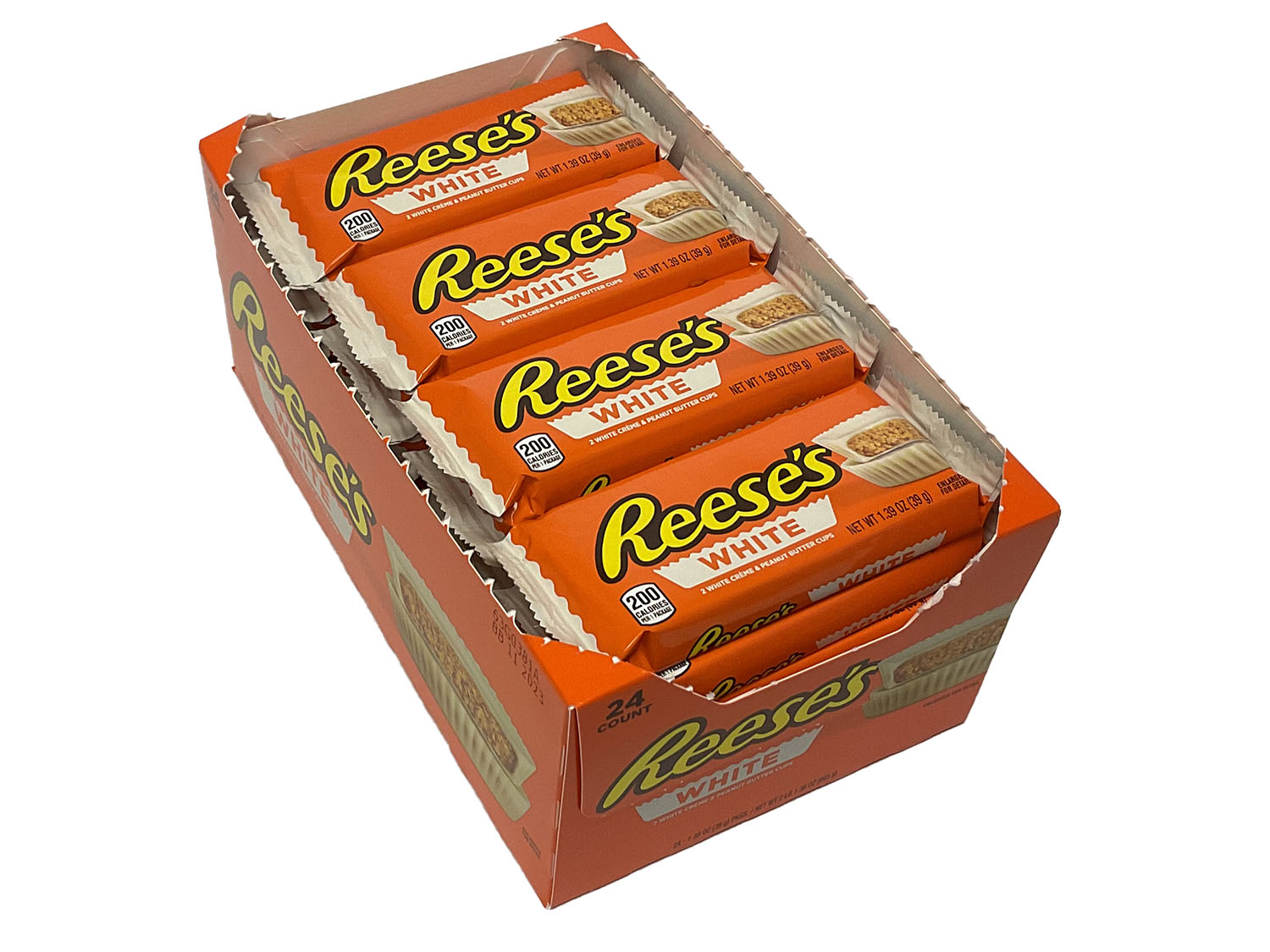 Reese's Peanut Butter Cups White Creme - 1.39 oz Pack - box of 24  open