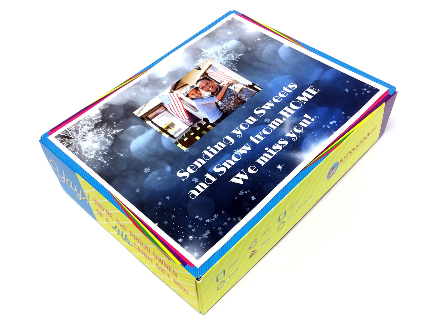 Sample Box Top with message and photo.