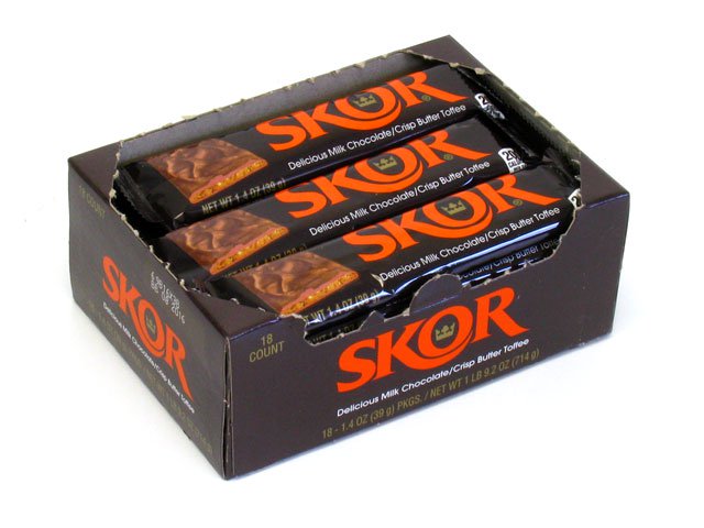 Skor - 1.4 oz bar - box of 18 - open