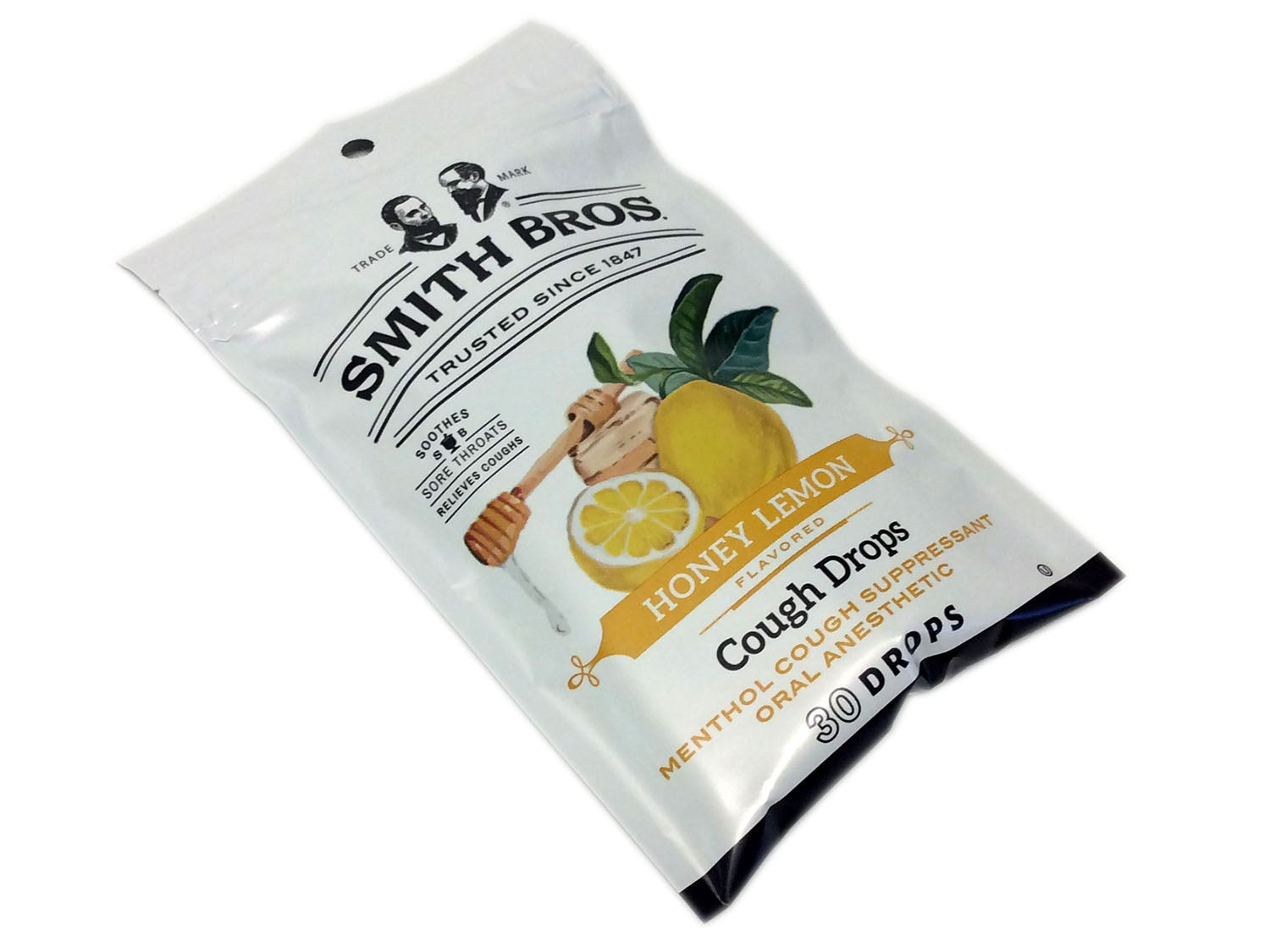Smith Brothers Cough Drops - Honey Lemon - 30 drop bag