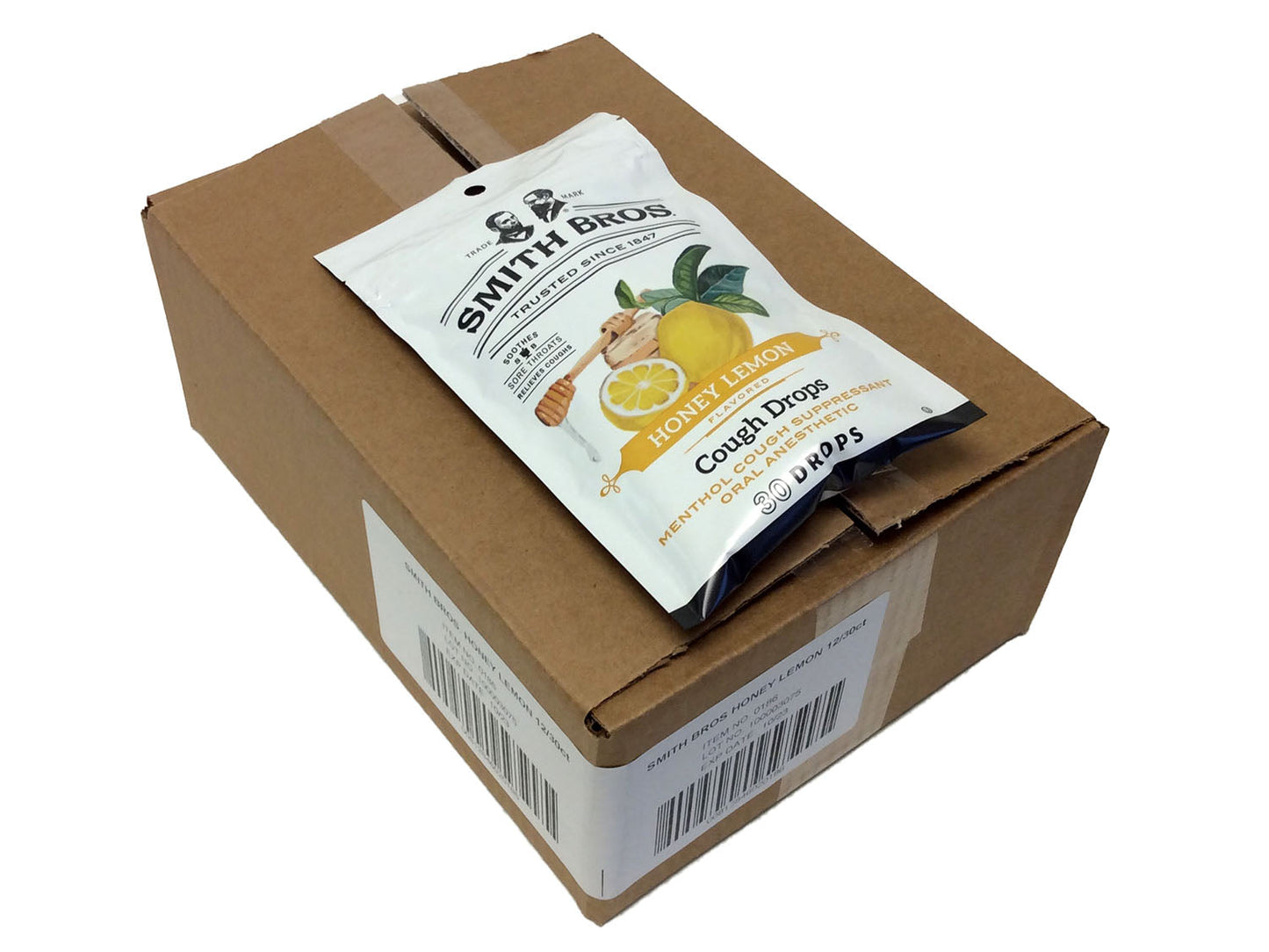 Smith Brothers Cough Drops - Honey Lemon - 30 drop bag - box of 12