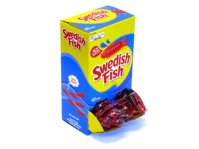 Swedish Fish - wrapped strawberry - box of 240 open
