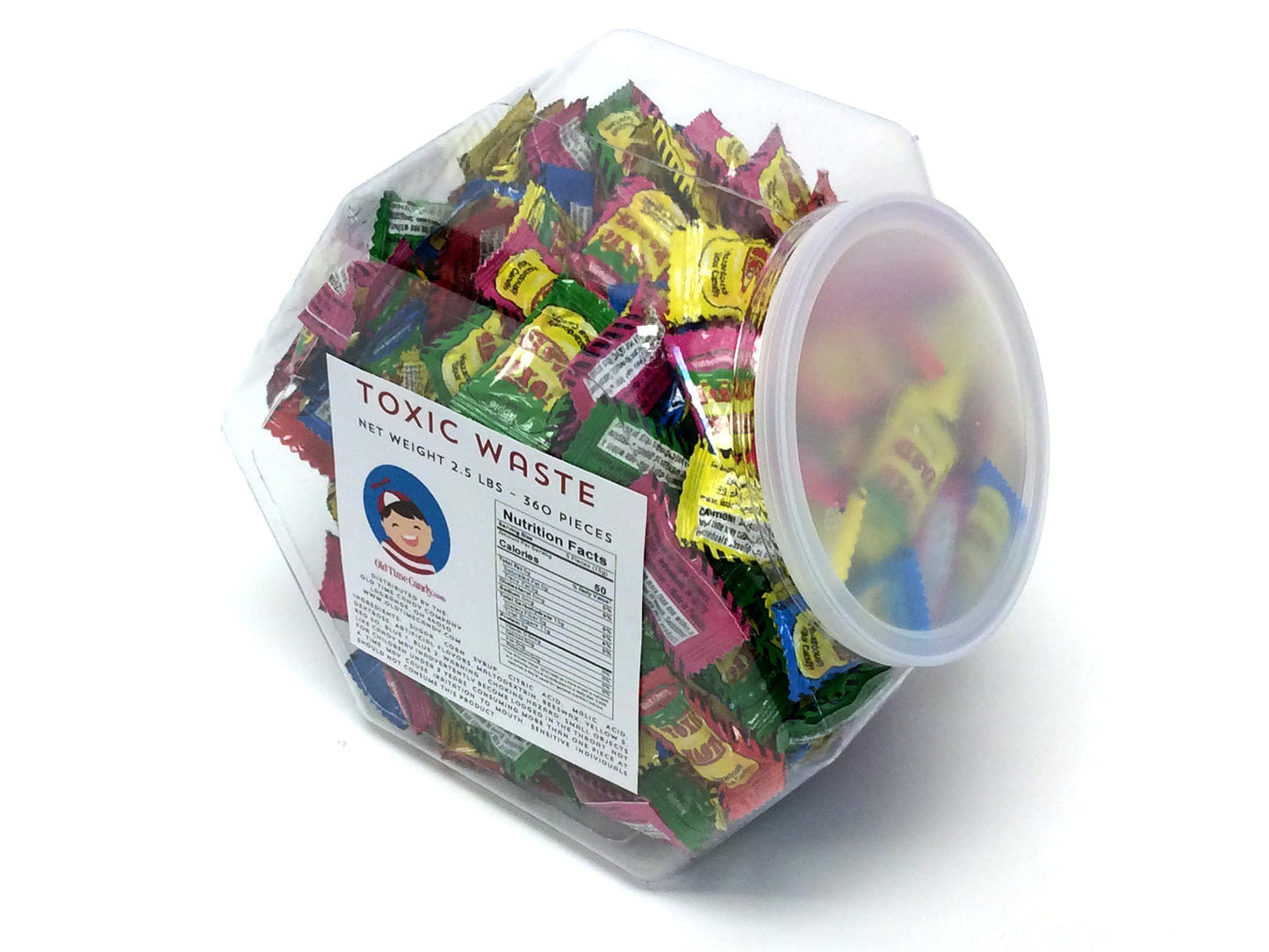 Toxic Waste Hazardous Sour Candy - 2.5 lb Plastic Tub (360 ct)