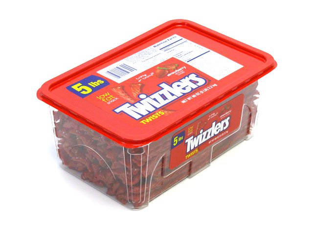 Twizzlers Strawberry Twists - 5 lb plastic tub