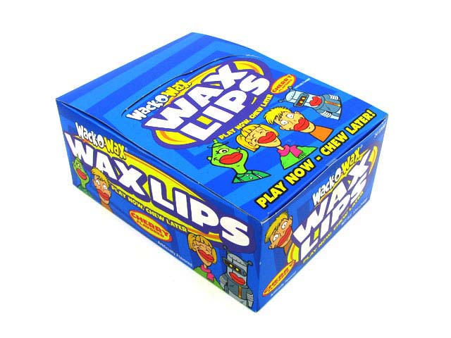 Wack O Wax Cherry Wax Lips - 24 / Box - Candy Favorites
